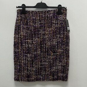 Tahari ASL Purple Tweed Pencil Skirt